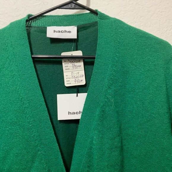 NWT HACHE 100% Virgin Wool  button Front layers Cardigan 46  $770 Italy - Picture 5 of 12